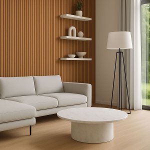 Kit 10 Unidades - Revestimento Ripado Placa Mdf Painel Decorativo 45 X 11 Cm: Freijó