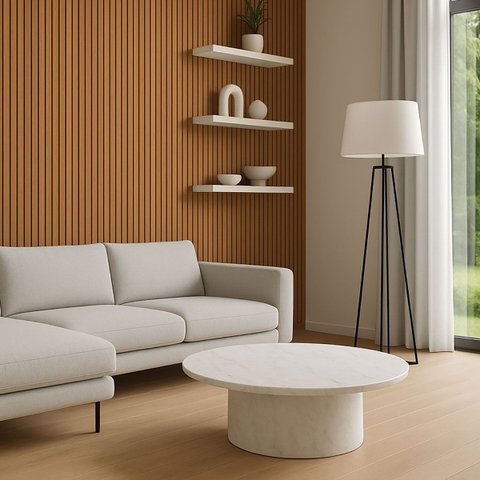 Kit 10 Unidades - Revestimento Ripado Placa Mdf Painel Decorativo 45 X 11 Cm: Freijó