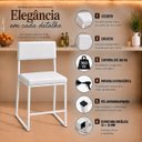 Ver imagem 3 de Kit 4 Cadeira Jantar Cozinha Estofada com Encosto Branco Corino Dubai