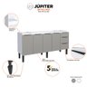 Gabinete Cozinha em Aço Júpiter 200 3 Gavetas Cinza/branco - Cozimax - 1