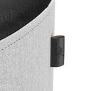 Ver imagem 3 de Puff Requinte:couro Preto / Linho Cinza