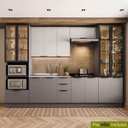 Ver imagem 1 de Cozinha Modulada Lumina 6 Portas 3 Gavetas MDF MDP 340cm Cinza Supremo e Urbano Telasul