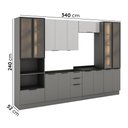 Ver imagem 3 de Cozinha Modulada Lumina 6 Portas 3 Gavetas MDF MDP 340cm Cinza Supremo e Urbano Telasul