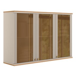 Armário Aéreo 1,2m 3 Portas Vidro Reflecta Atena Linea Brasil - 1