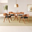 Ver imagem 1 de Conjunto de Mesa Redonda 120 cm com 4 Cadeiras Luna Marrom/Preto Yescasa