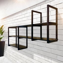 Prateleira Suspensa Decorativa Estilo Industrial Moderna e Elegante Mdf 1mt - 3