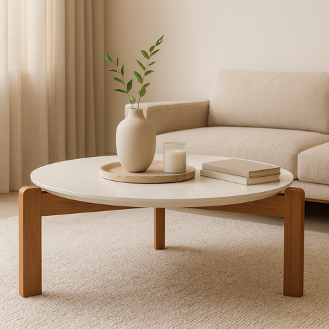 Mesa de Centro para Salas Escritórios Lounges e Varandas:Mesa de Centro Branca