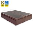Ver imagem 2 de Cama Box Baú Queen Bipartido Sintético Marrom Emth 158x198x40