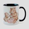 Caneca Branca com Interna Preta Y5 Capivara Menina Chá 9 - 1