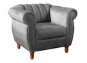 Ver imagem 2 de Poltrona Realeza Chesterfield Cadeira Vintage Decoração Retrô - Suede Cinza
