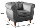 Ver imagem 4 de Poltrona Realeza Chesterfield Cadeira Vintage Decoração Retrô - Suede Cinza