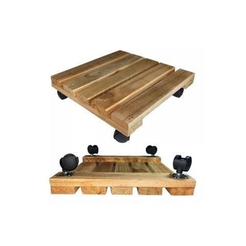 Carrinho de Madeira para Vaso Planta Suporte Botijão Gás Pinus