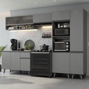 Ver imagem 1 de Armário De Cozinha Completa 300cm Cinza Nice Madesa 08 Cinza