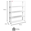 Ver imagem 2 de Dispositivo para Câmara Fria Imeca Fit 140x40x180 Estante com 4 Níveis Perfurados Pintura Epóxi