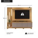 Ver imagem 3 de Rack com Painel para TV até 65 Polegadas com LED e 4 Portas Multimóveis Crjcm-RCP004 Madeirado/