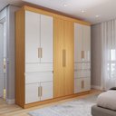 Ver imagem 5 de Guarda-roupa Casal Triano 10 Portas 4 Gavetas Cinamon/off-white - Panorama Móveis