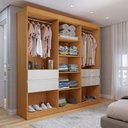 Ver imagem 4 de Guarda-roupa Casal Triano 10 Portas 4 Gavetas Cinamon/off-white - Panorama Móveis