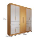 Ver imagem 3 de Guarda-roupa Casal Triano 10 Portas 4 Gavetas Cinamon/off-white - Panorama Móveis