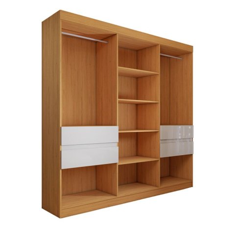 Guarda-roupa Casal Triano 10 Portas 4 Gavetas Cinamon/off-white - Panorama Móveis