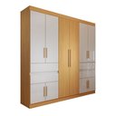 Ver imagem 2 de Guarda-roupa Casal Triano 10 Portas 4 Gavetas Cinamon/off-white - Panorama Móveis