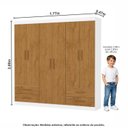 Ver imagem 5 de Guarda-Roupa 6 Portas 4 Gavetas Infantil Perola Marrom/Branco/Cinamomo