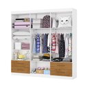 Ver imagem 2 de Guarda-Roupa 6 Portas 4 Gavetas Infantil Perola Marrom/Branco/Cinamomo