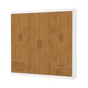 Ver imagem 3 de Guarda-Roupa 6 Portas 4 Gavetas Infantil Perola Marrom/Branco/Cinamomo