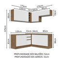 Ver imagem 4 de Armário de Cozinha Completa de Canto 349cm Rustic Branco Glamy Madesa 03