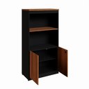 Ver imagem 4 de Estante Armário para Escritório 2 Portas com Chave 80cm Nogal com Preto MDP F5 Office