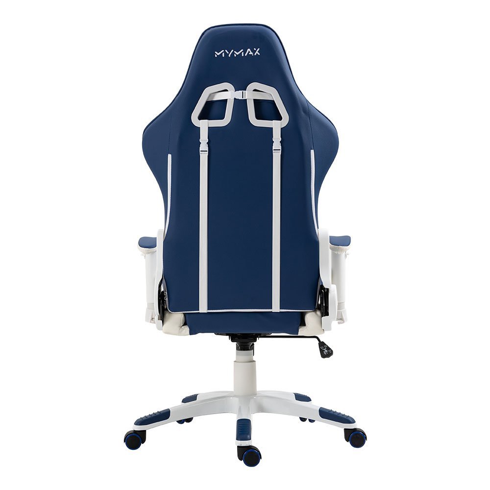 Cadeira de Escritório Branca e Azul Marinho Gamer Mx5 Ergonômica Estofado em Material Sintético - 5