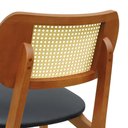 Ver imagem 2 de Cadeira Organik Encosto Anatômico Telinha Rattan Natural - Amêndoa - Corano Preto
