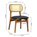 Ver mais imagens de Cadeira Organik Encosto Anatômico Telinha Rattan Natural - Amêndoa - Corano Preto