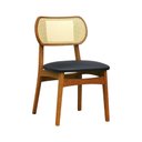 Ver imagem 1 de Cadeira Organik Encosto Anatômico Telinha Rattan Natural - Amêndoa - Corano Preto