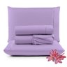 Jogo de Lençol Micropercal 400 Fios Padrão 4 Peças Barato - Lilás Casa Show Enxovais - 1
