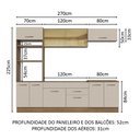 Ver imagem 4 de Armário de Cozinha Completa 270cm Rustic/crema Agata Madesa 03