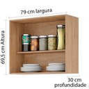 Ver imagem 7 de Balcão para Pia de 2,00 Mt Maceió e Aéreo Modulado 5 Portas Amendoa Off White Puxador Aluminio