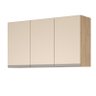 Balcão para Pia de 2,00 Mt Maceió e Aéreo Modulado 5 Portas Amendoa Off White Puxador Aluminio - 4