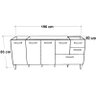 Balcão para Pia de 2,00 Mt Maceió e Aéreo Modulado 5 Portas Amendoa Off White Puxador Aluminio - 8