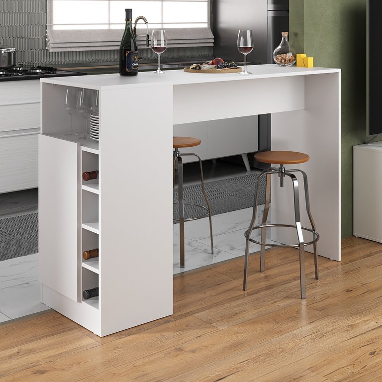 Bancada Balcão/mesa de Cozinha com Adega e 1 Porta Multimóveis Mp2144 Branco