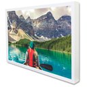 Ver imagem 1 de Quadro Decorativo Caixa a Canoa e As Montanhas Tacolado Moldura Caixa 3cm Freijó sem Vidro 60 X 90c