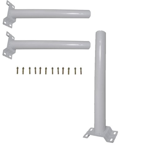 Suporte Barra Poste Luminária Solar Parede 3 Unidades Rua Jardins Quintal