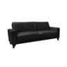 Sofá Decorativo Emily 3 Lugares Sala de Estar 200cm Pés em Eucalipto Couro Preto G40 - Gran Belo - 2