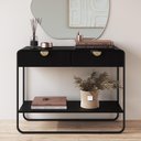 Ver imagem 4 de Kit Balcão Buffet e Aparador para Sala de Jantar Industrial Alek A03 Nero Preto - Lyam Decor