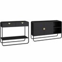 Ver imagem 2 de Kit Balcão Buffet e Aparador para Sala de Jantar Industrial Alek A03 Nero Preto - Lyam Decor