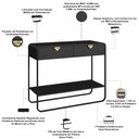 Ver imagem 6 de Kit Balcão Buffet e Aparador para Sala de Jantar Industrial Alek A03 Nero Preto - Lyam Decor