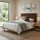 Ver imagem 4 de Cabeceira Carla Queen Cama Box Estrutura Madeira Maciça Veludo Marrom Click Home