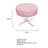 Puff Banqueta Nanda Base Giratória de Metal Suede Rosa Bebê - DAMAFFÊ MÓVEIS - 3