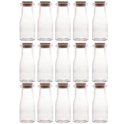 Kit 15 Porta Temperos de Vidro 200ml com Tampa de Rolha Lyor para Decorar e Guardar Especiarias - 1