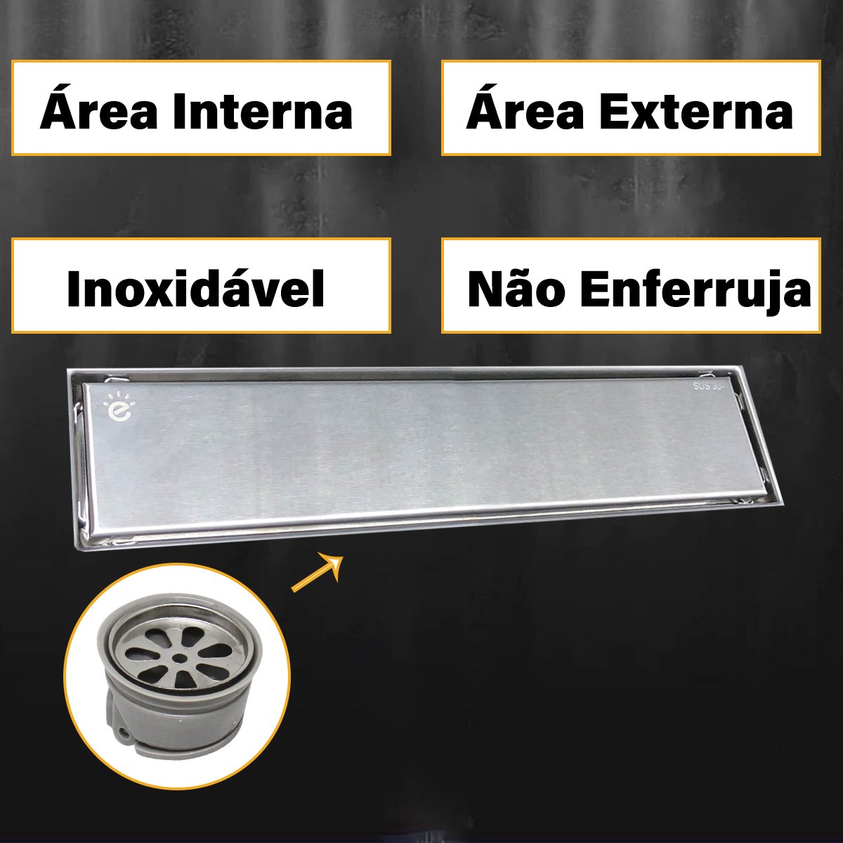 Ralo Linear Embralumi Oculto Invisível Piso Aço Inox 60x9cm - 3