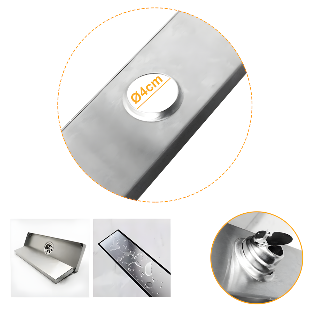 Ralo Linear Embralumi Oculto Invisível Piso Aço Inox 60x9cm - 8